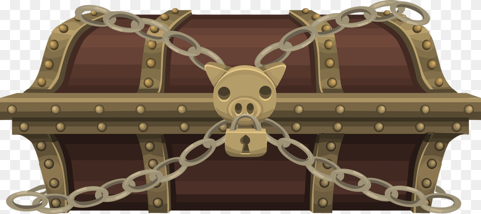 Metalchairfurniture Treasure Chest With Chains, Dynamite, Weapon Free Png