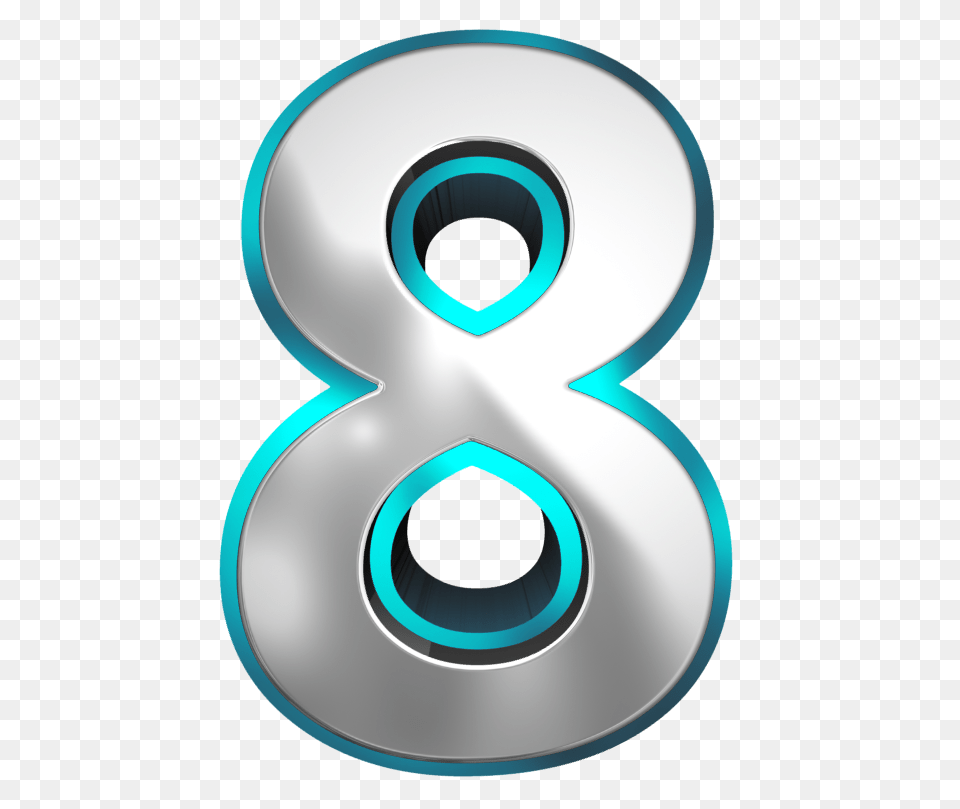 Metallic And Blue Number Eight Clipart Gallery, Symbol, Text, Alphabet, Ampersand Free Png Download