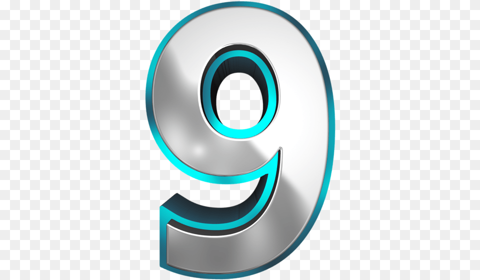 Metallic And Blue Number Nine Clipart Image Nine Clipart, Symbol, Disk, Text, Dvd Free Transparent Png