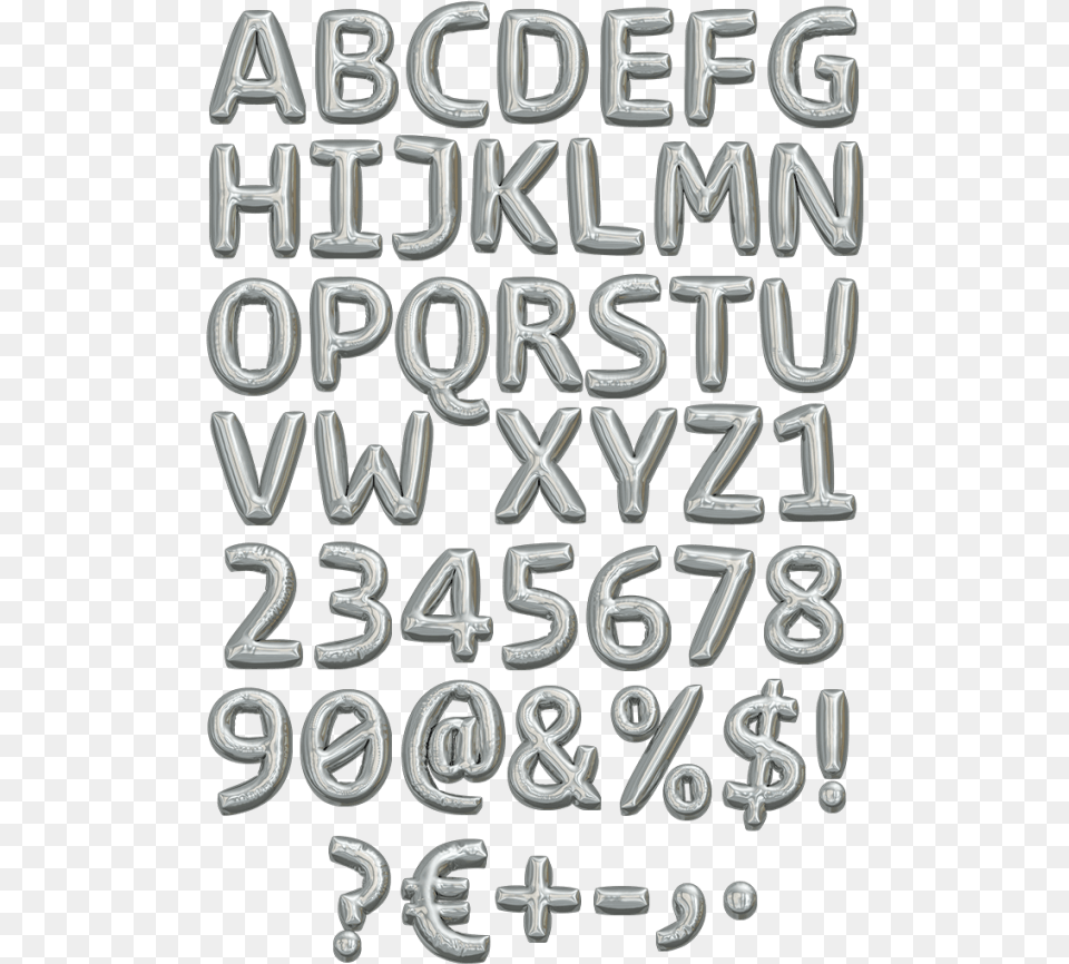 Metallic Balloon Font Calligraphy, Text, Number, Symbol, Alphabet Png Image