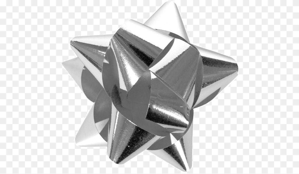 Metallic Bow Gift Silver Silver Present Ribbon, Paper, Aluminium, Rocket, Weapon Png
