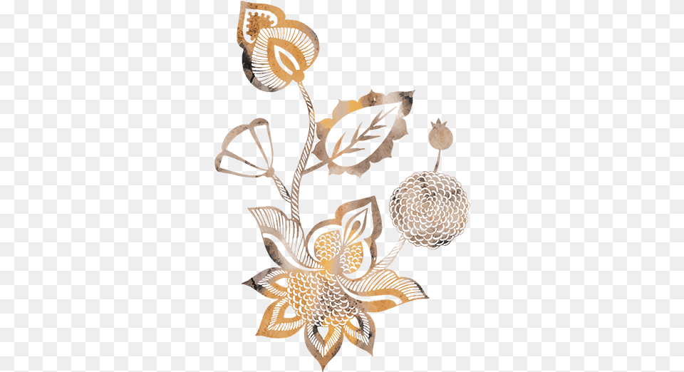 Metallic Budding Flower Temporary Tattoo Illustration, Art, Handicraft, Pattern, Accessories Png