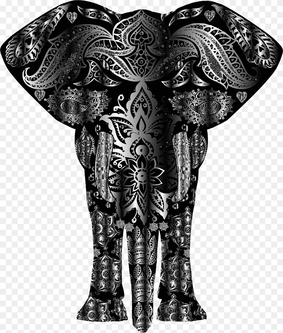 Metallic Floral Pattern Big Rainbow Elephant, Art, Adult, Bride, Female Free Transparent Png