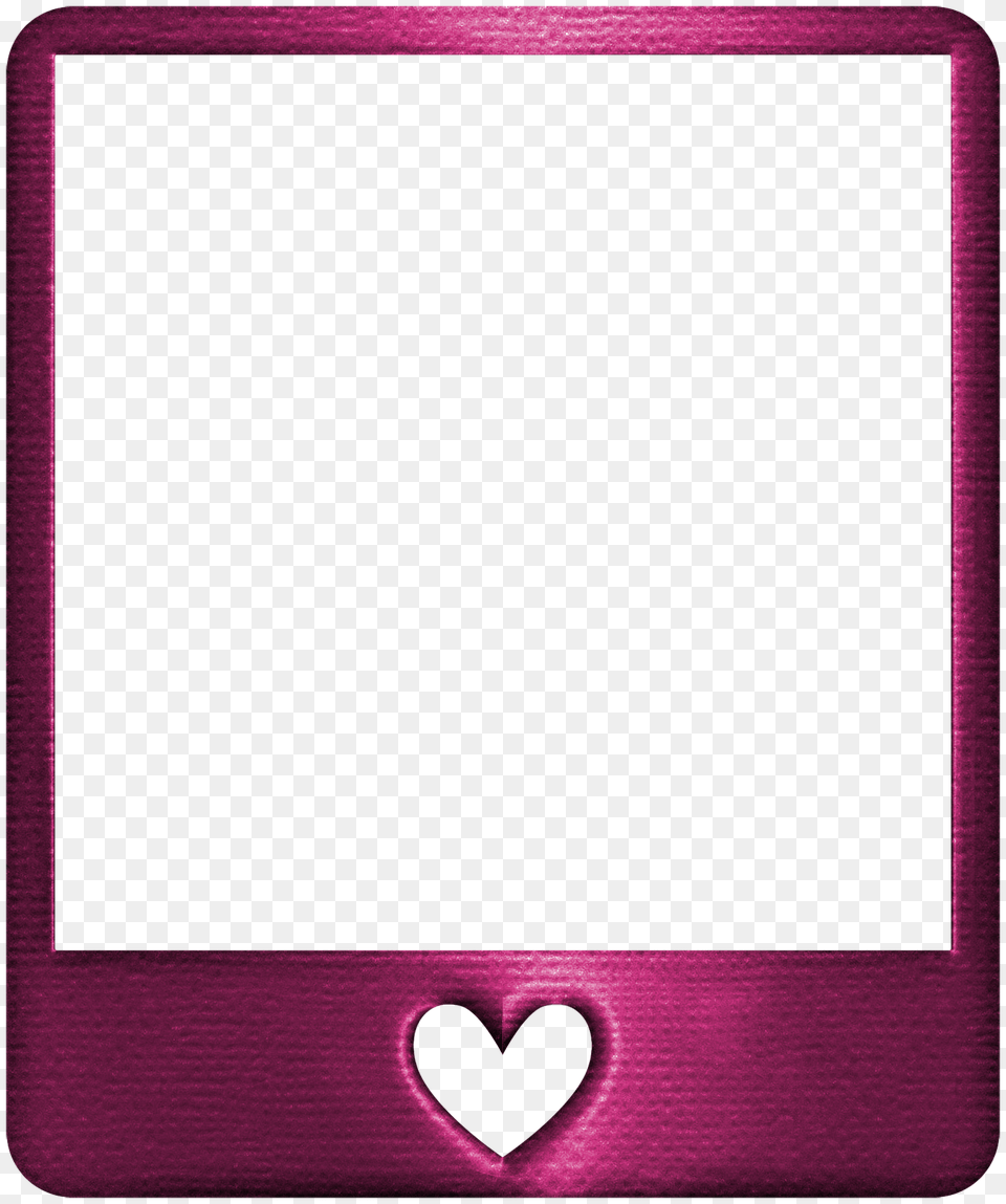 Metallic Fuschia Pink Polaroid Frame Heart Polaroidstic, Electronics, Purple, Computer Hardware, Hardware Free Png