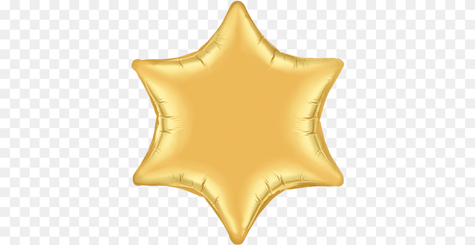 Metallic Gold 6pt Star Foil Balloon Balloon, Badge, Logo, Symbol Free Png Download