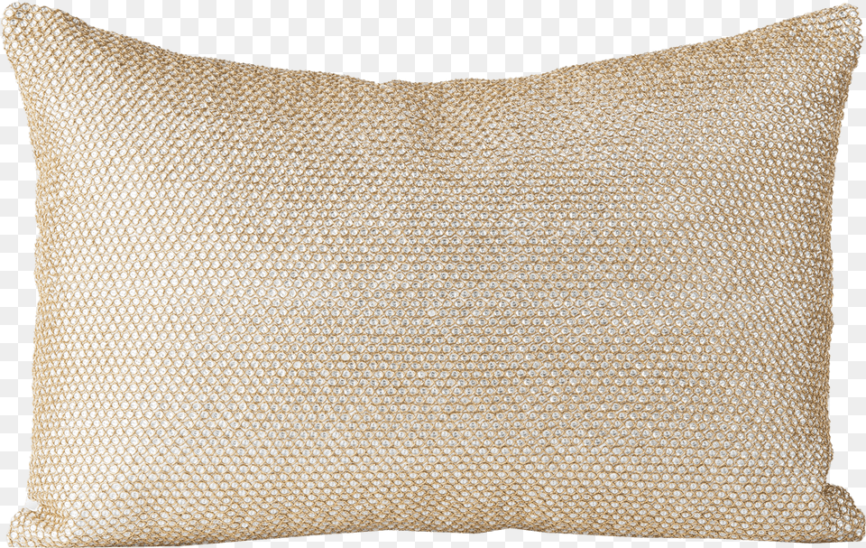 Metallic Gold Embroidered Chainmail Pillow Cushion, Home Decor, Linen Free Png Download