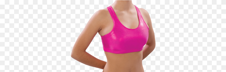 Metallic Pink Sports Bra, Lingerie, Underwear, Clothing, Person Free Transparent Png