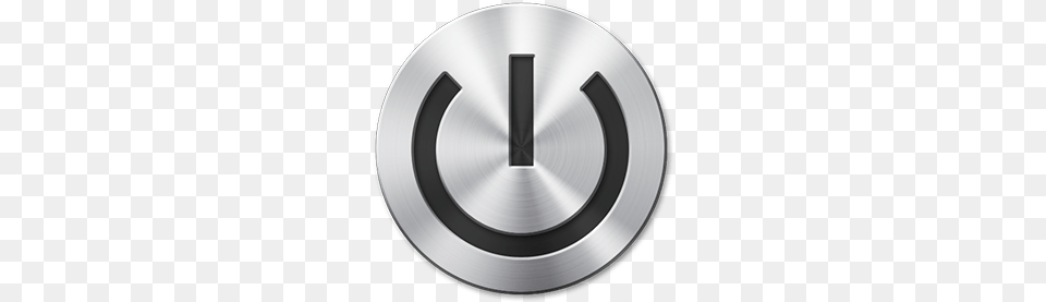 Metallic Power Button, Symbol, Number, Text, Disk Free Png