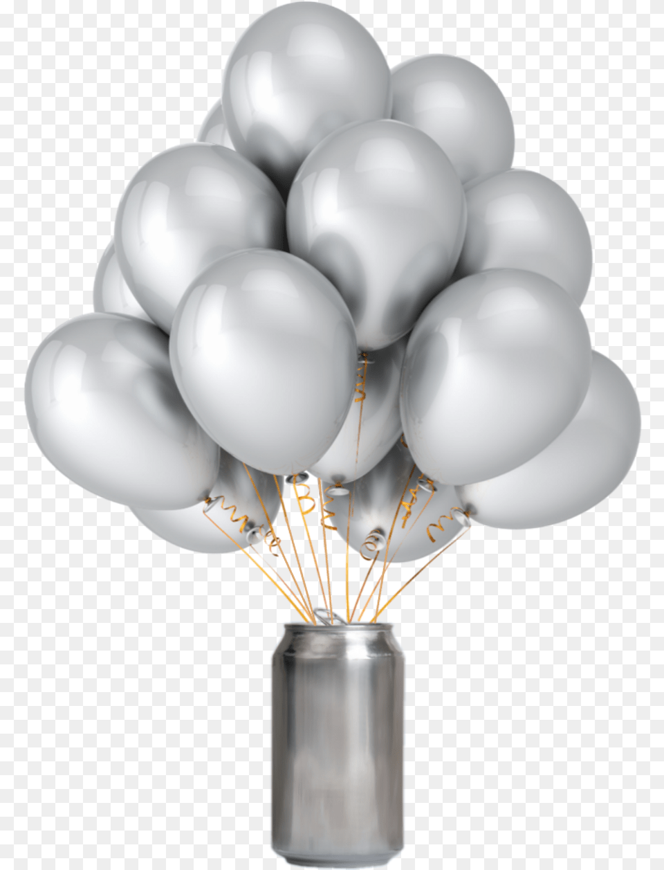 Metallic Silver Balloons White Balloons Background, Balloon, Light Png Image
