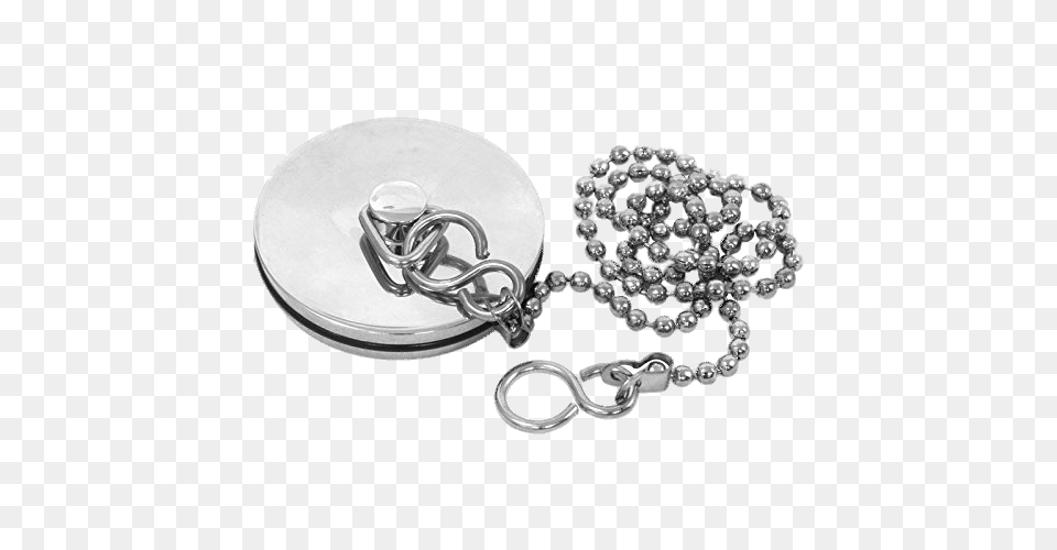 Metallic Sink Plug With Chain, Accessories, Jewelry, Silver, Pendant Free Transparent Png