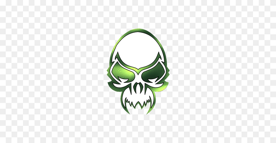 Metallic Skull Vector Clip Art, Logo, Green Free Png Download