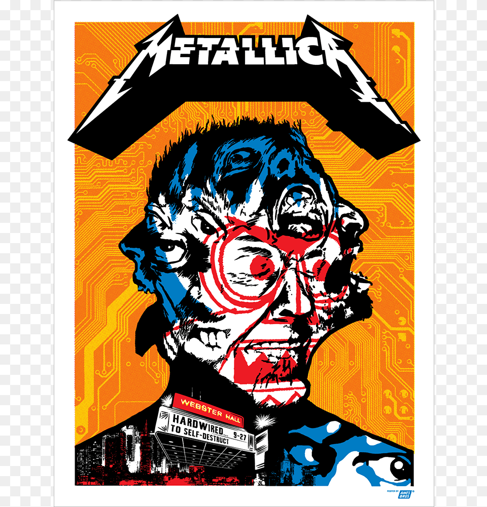 Metallica 2016 Webster Hall New York Ny Poster Metallica Hardwired To Self Destruct Poster, Publication, Book, Comics, Advertisement Png