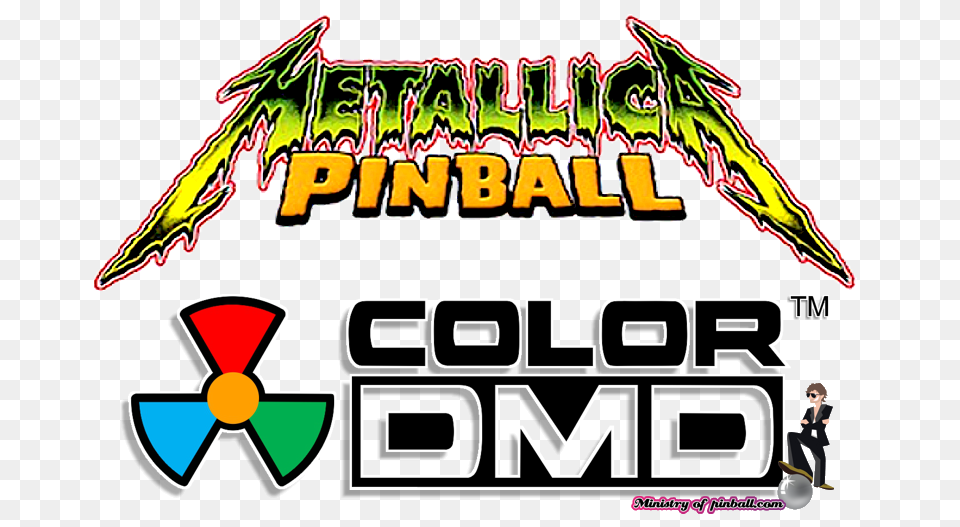 Metallica Colordmd Ministry Of Pinball, Logo, Person Png Image