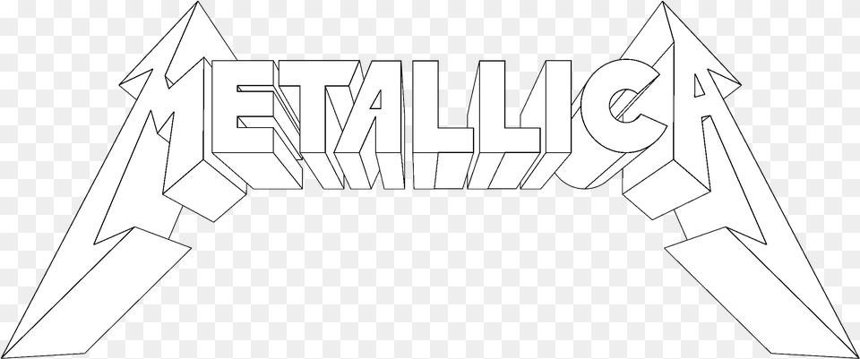 Metallica Drawing White Sketch, Text, Art, Origami, Paper Free Transparent Png