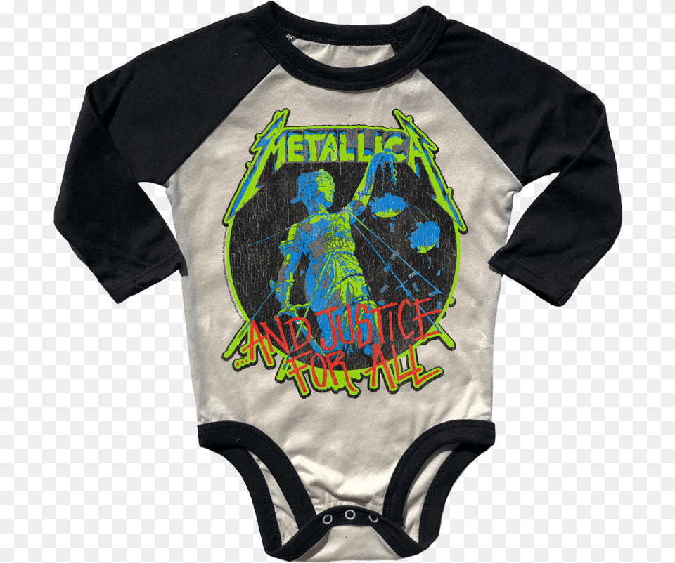 Metallica Justice Snaptee Infant Bodysuit, Clothing, Shirt, T-shirt, Person Free Png