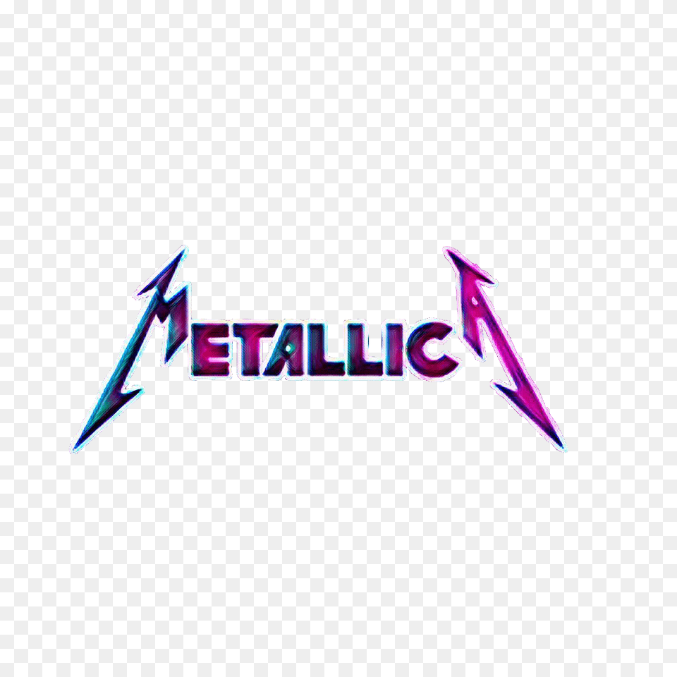 Metallica Rock, Light, Neon, Logo, Purple Png