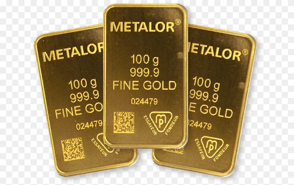 Metalor 100g Gold 3 Bar Bundle Solid, Qr Code, Text Png Image