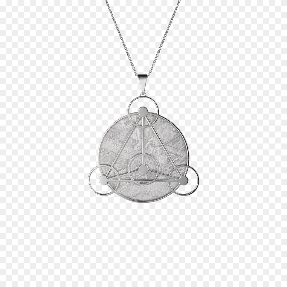 Meteorite Crop Circle Geometry Pendant In Silver, Accessories, Jewelry, Necklace Free Png