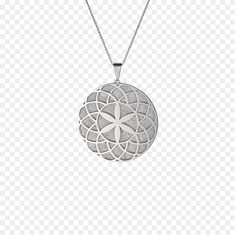 Meteorite Crop Circle Rosette Pendant In Silver, Accessories, Jewelry, Necklace, Locket Free Png Download