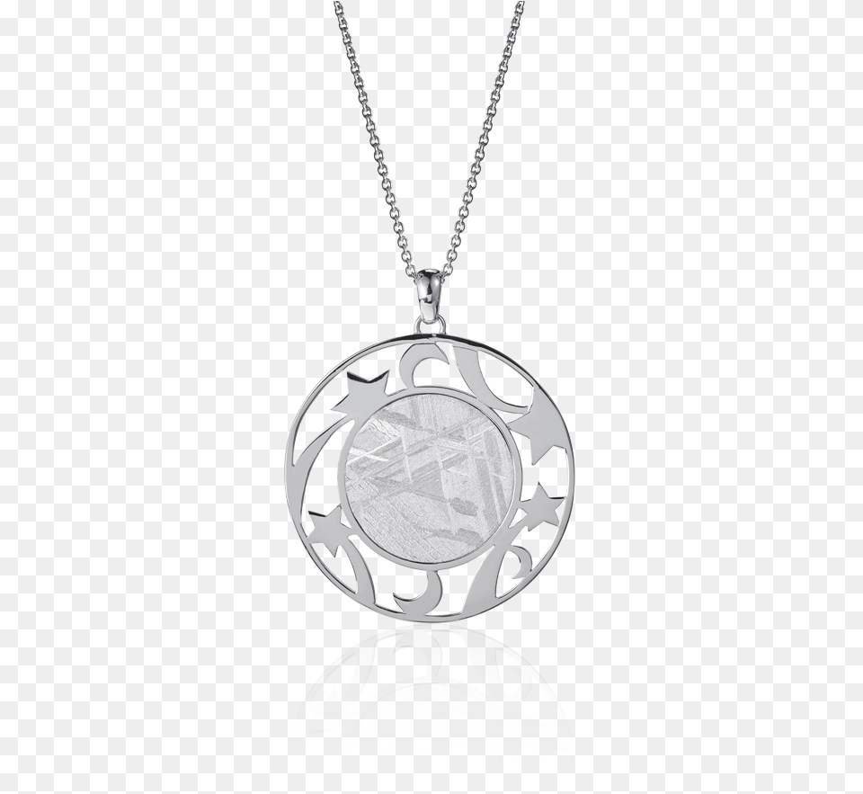 Meteorite Moons And Stars Pendant In Silver Coeur De Plante Locket, Accessories, Jewelry, Necklace Png