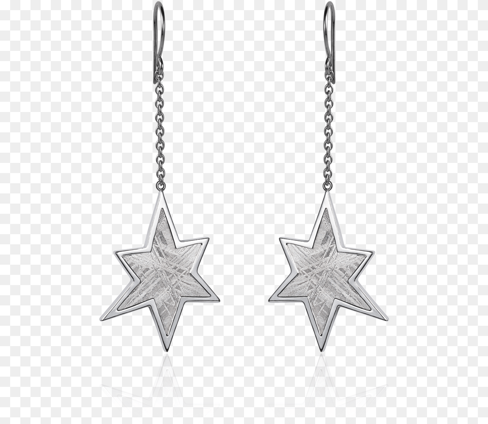 Meteorite Star Dangle Earrings In Silver Earrings, Accessories, Earring, Jewelry, Symbol Free Png Download