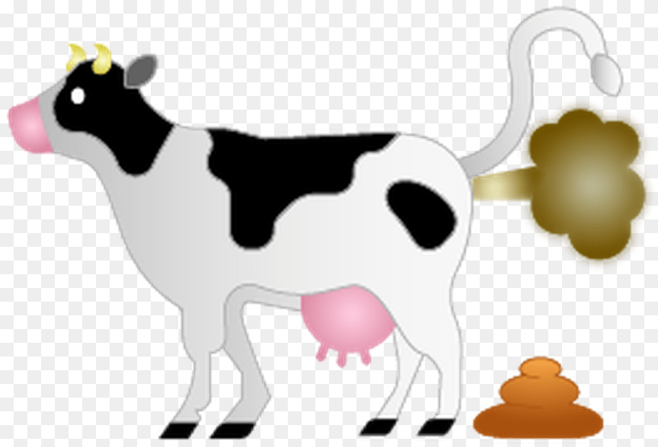 Methane Cow Farts Cartoon, Animal, Cattle, Dairy Cow, Livestock Png Image