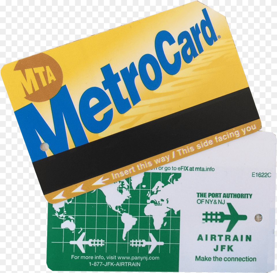 Metro Card De Nueva York Y Air Train, Text, Business Card, Paper Png Image