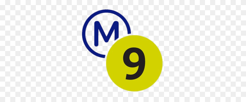 Metro Line 9 Paris, Number, Symbol, Text, Logo Free Transparent Png