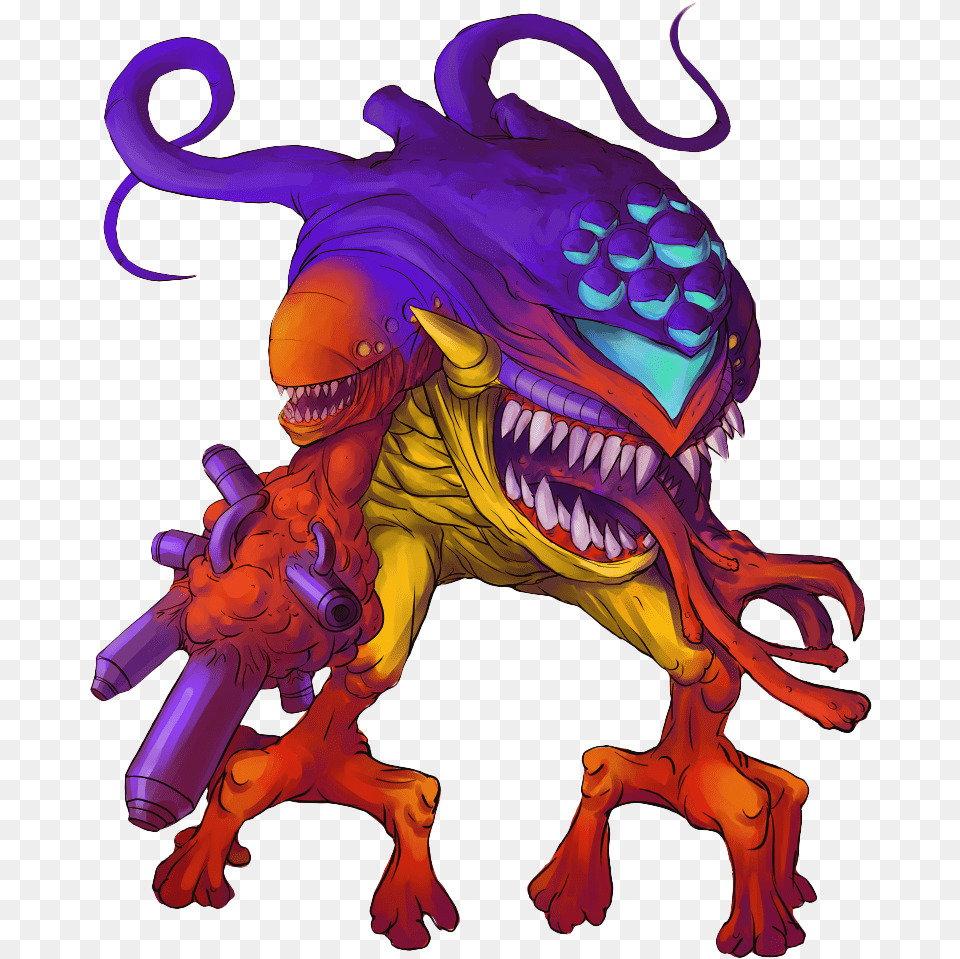 Metroid Eldritch Abomination Tv Tropes Sa X Metroid Fusion, Purple, Animal, Dinosaur, Reptile Png Image