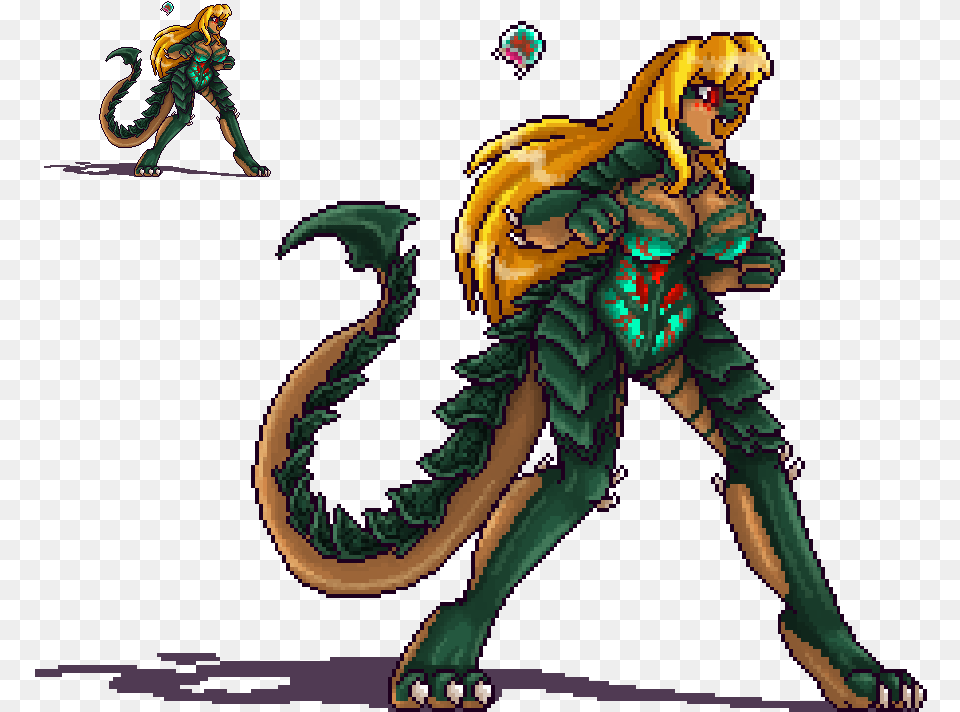 Metroid Queen Samus Sprite Samus Transformation Metroid, Dragon, Person Free Png Download