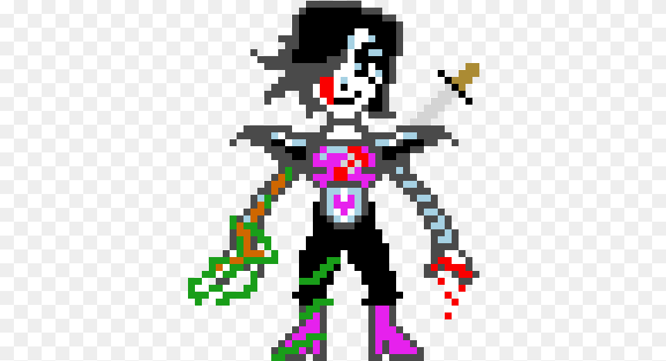 Mettaton Ex Undertale Pixel Art Grid Mettaton, Graphics, Qr Code, Animal, Invertebrate Free Png