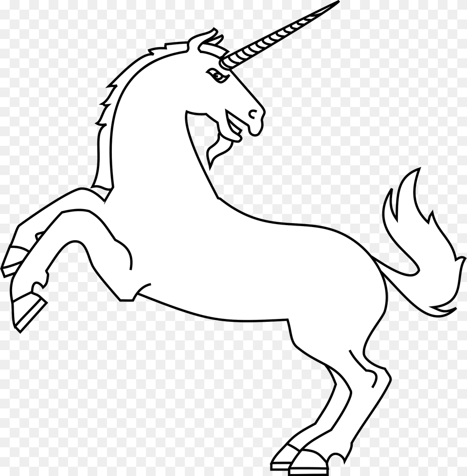 Meuble Hraldique Licorne Cabre Tte Contourne Clipart, Animal, Colt Horse, Horse, Mammal Png