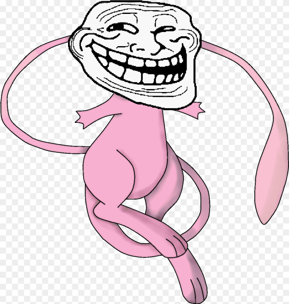 Mew By Shivaglaceon D4883m1 Troll Face Happy Birthday Troll Face Without Background, Person, Head, Cartoon, Book Free Png Download