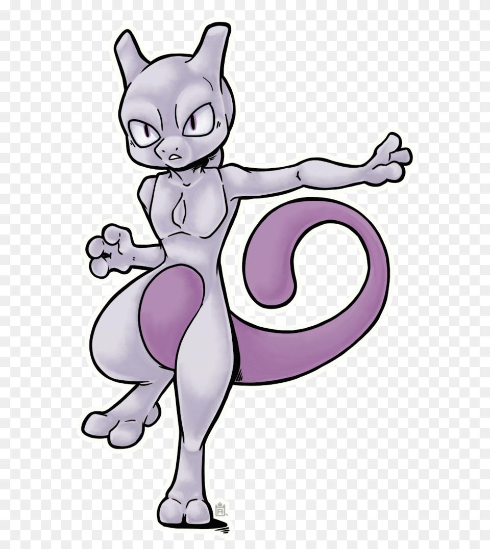 Mewtwo Doodle, Purple, Baby, Person, Cartoon Png Image