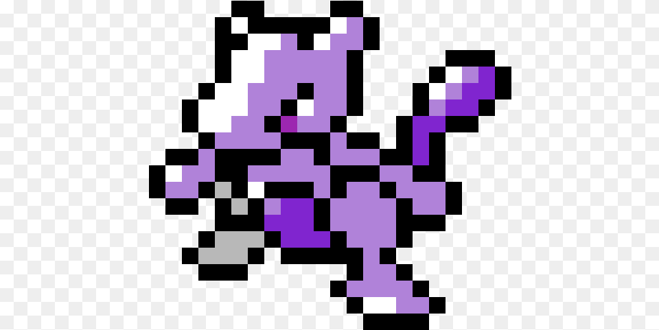 Mewtwo Pixel Art Pokemon Mewtwo, Purple, First Aid, Flower, Plant Png Image