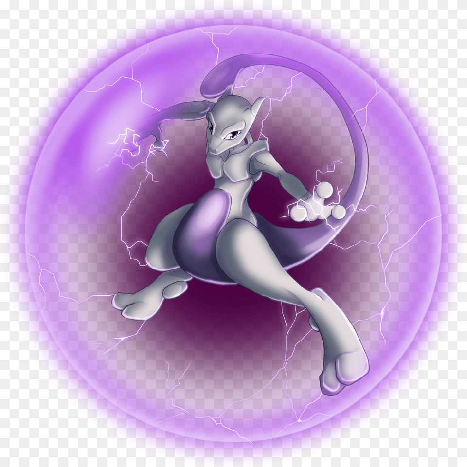 Mewtwo Shinesparkers Cartoon, Purple, Plate, Outdoors, Nature Free Png Download