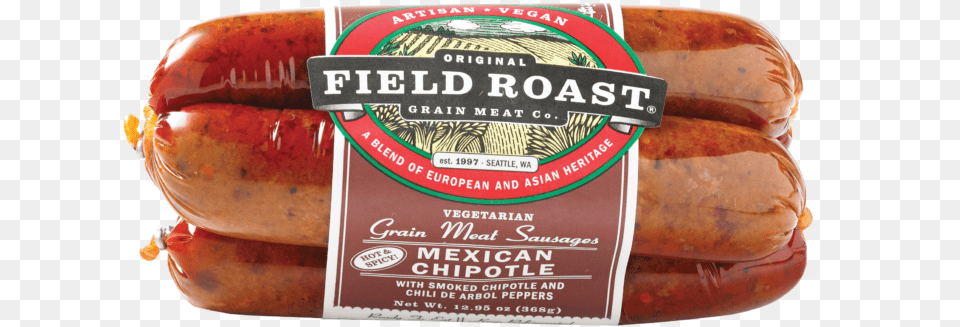 Mexican Chipotle Sausage Field Roast Grain Meat Sausage, Food, Relish, Ketchup, Bread Png Image