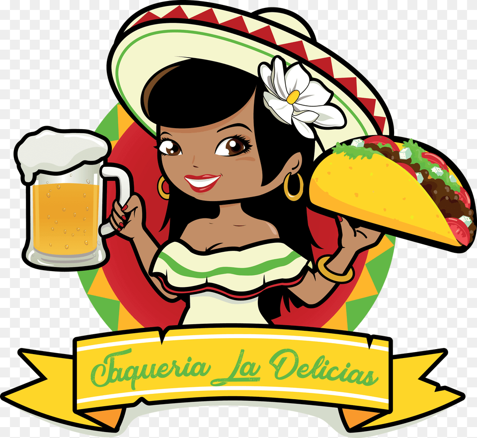 Mexican Cuisine Woman Clip Mexican Clipart, Clothing, Hat, Person, Face Free Png Download