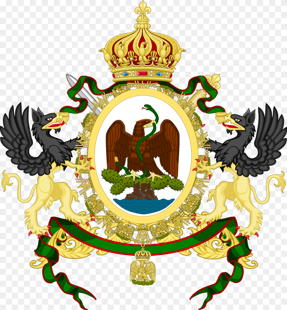 Mexican Eagle Flag Of Second Mexican Empire, Emblem, Symbol, Logo Png