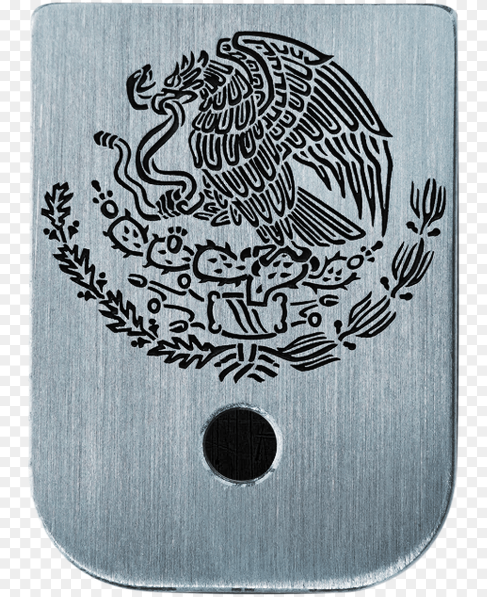 Mexican Eagle Stainless Steel Finish Mag Plate Mexican Independence Day Artwork, Logo, Text, Skateboard, Animal Free Png Download