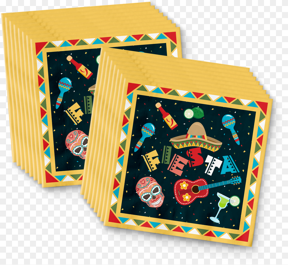 Mexican Fiesta Birthday Party Tableware Kit For 16 Wood, Guitar, Musical Instrument Png Image