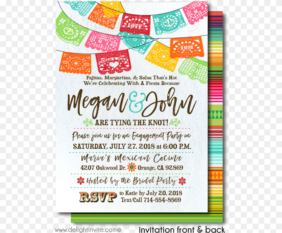 Mexican Fiesta Flags Mexican Couples Shower Invitation, Advertisement, Poster Png