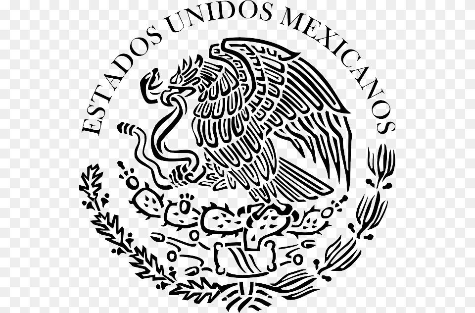 Mexican Flag Eagle Black And White Free Transparent Png