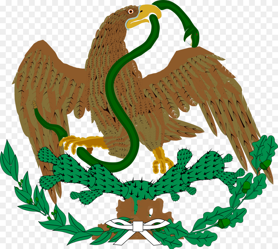 Mexican Flag Eagle Picture Transparent First Mexican Republic Flag, Animal, Bird, Plant, Vegetation Free Png Download