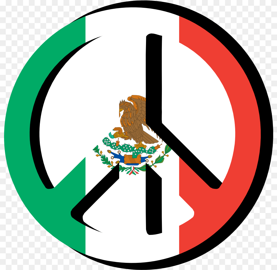 Mexican Flag Mexican Flag Peace Symbols, Sign, Symbol, Disk, Road Sign Free Transparent Png