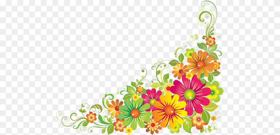 Mexican Floral Design Colourful Floral Corner Borders, Art, Floral Design, Graphics, Pattern Png
