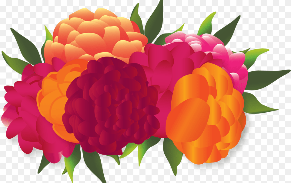 Mexican Flowers Clipart, Dahlia, Flower, Plant, Art Free Png