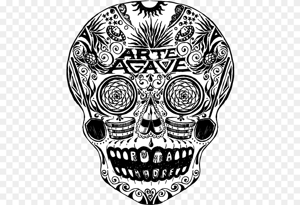 Mexican Folk Art Skull Art, Doodle, Drawing, Person Png Image