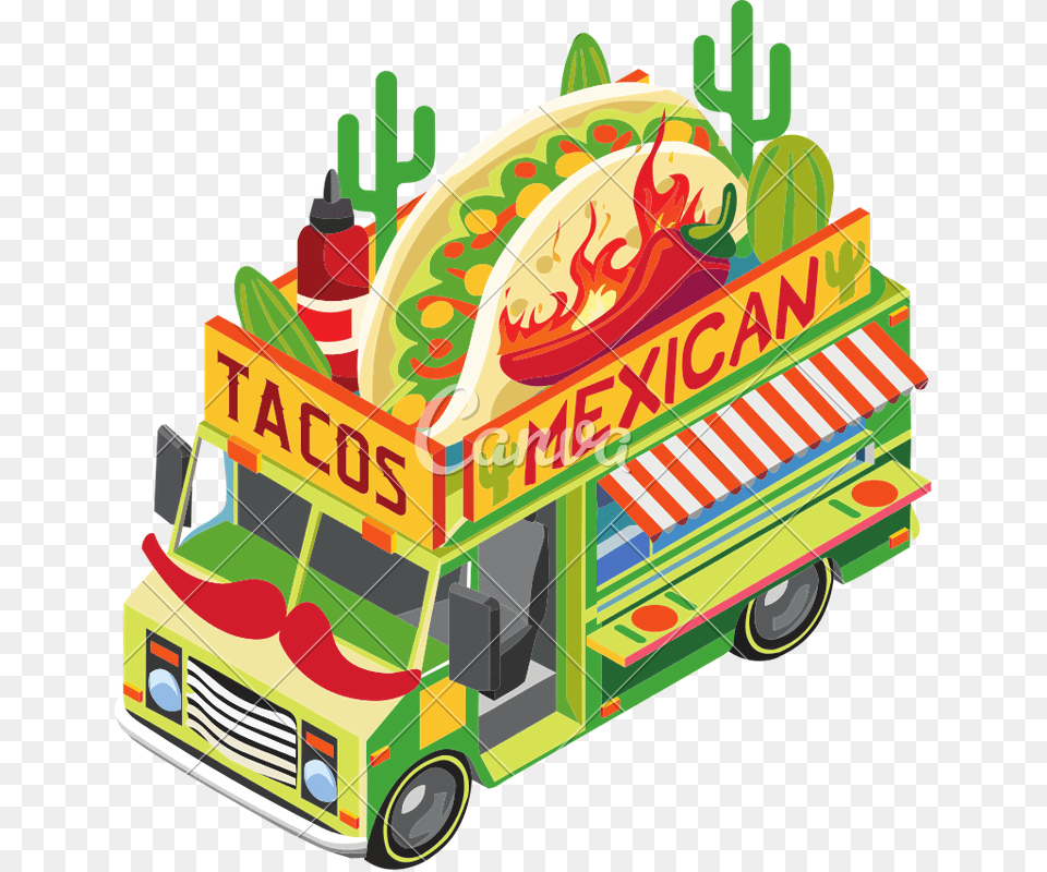 Mexican Food Truck Mexico, Bulldozer, Machine, Transportation, Vehicle Free Transparent Png