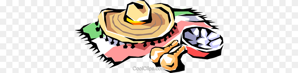 Mexican Hat Royalty Free Vector Clip Art Illustration, Clothing, Sombrero, Bulldozer, Machine Png Image